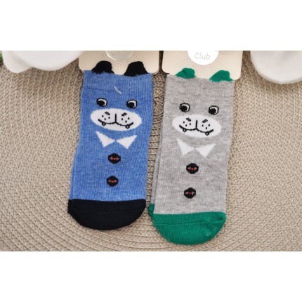 2 pary SKARPETKI bawełniane ZWIERZAKI skarpety uszy 3D dla chłopca wzór 1CH
