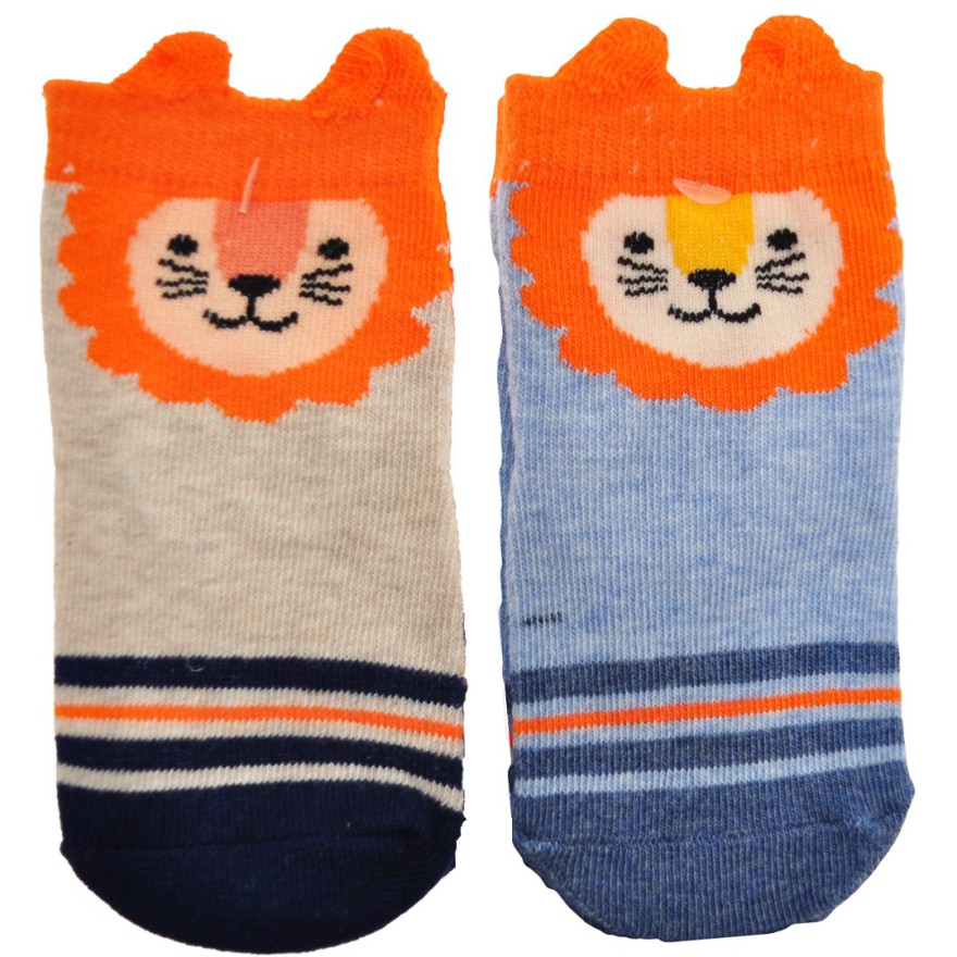 2 pary SKARPETKI bawełniane ZWIERZAKI skarpety uszy 3D dla chłopca wzór 3CH