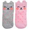 2 pary SKARPETKI bawełniane ZWIERZAKI skarpety uszy 3D dziewczęce wzór 1DZ