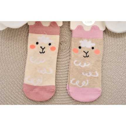 2 pary SKARPETKI bawełniane ZWIERZAKI skarpety uszy 3D dziewczęce wzór 3DZ