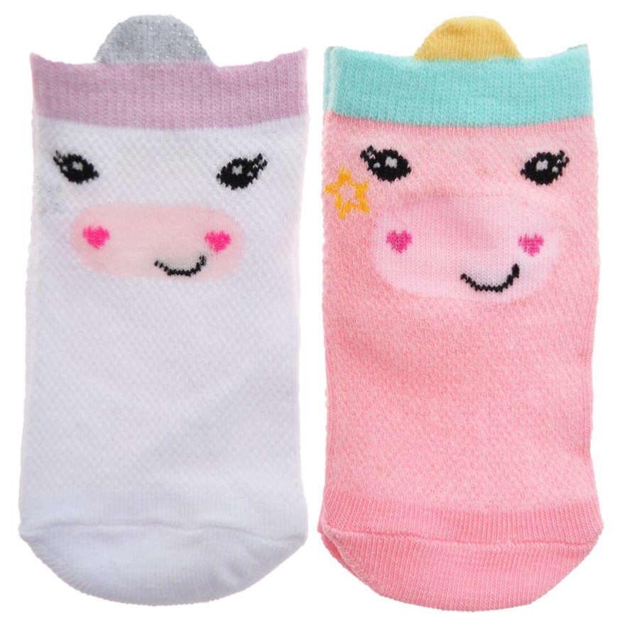 2 pary STOPKI skarpetki letnie ZWIERZAKI skarpety 3D dziewczęce wzór ażur1D
