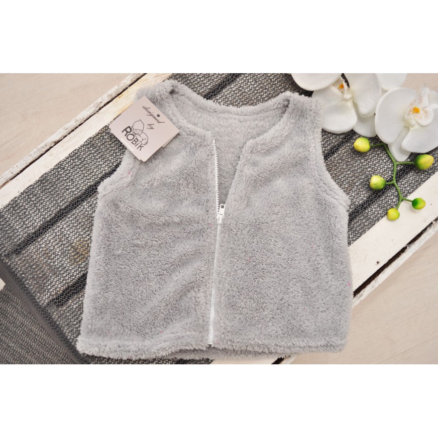 Szara KAMIZELKA MIŚ bezrękawnik wiosna jesień