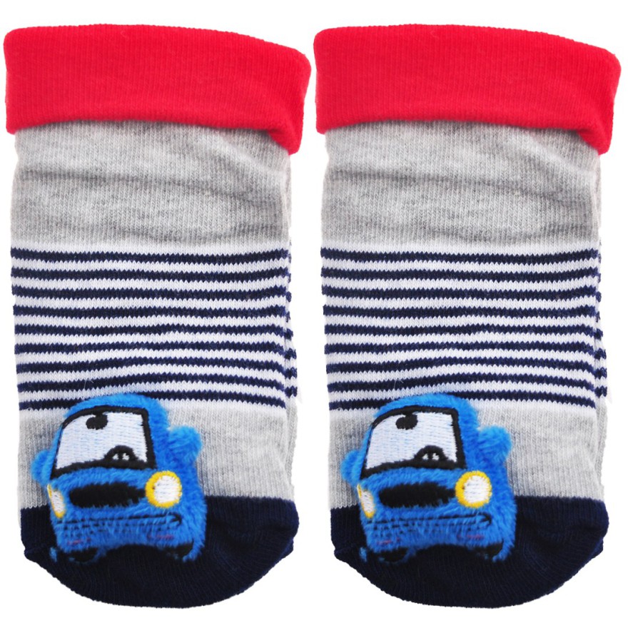 Skarpety z grzechotką chłopięce skarpetki z autem