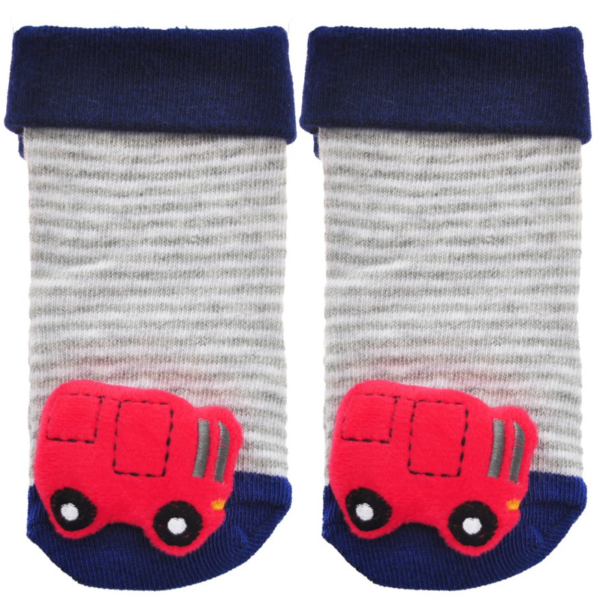 Skarpety z grzechotką chłopięce skarpetki z autobusem