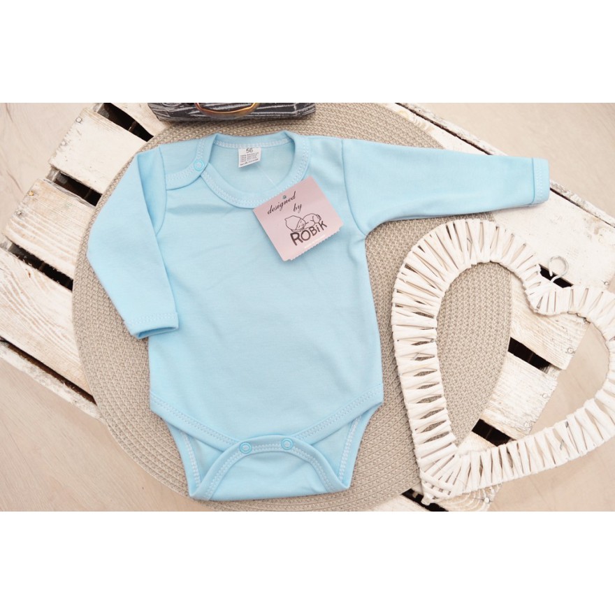 Błękitne BODY z długim rękawem