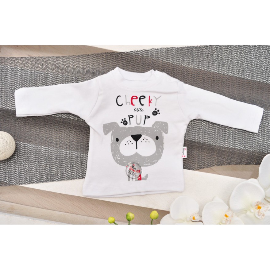 Czerwony bezrękawnik z bluzką i spodniami r. 6-18msc