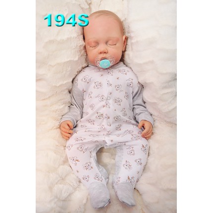 Pajac pajacyk bawełniany, biało-szary w misie KOALA wzór 194S