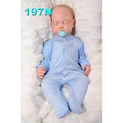 Pajac pajacyk bawełniany niebieski w kokardki BROKAT wzór 197N