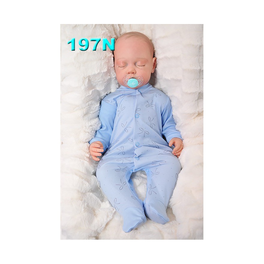 Pajac pajacyk bawełniany niebieski w kokardki BROKAT wzór 197N