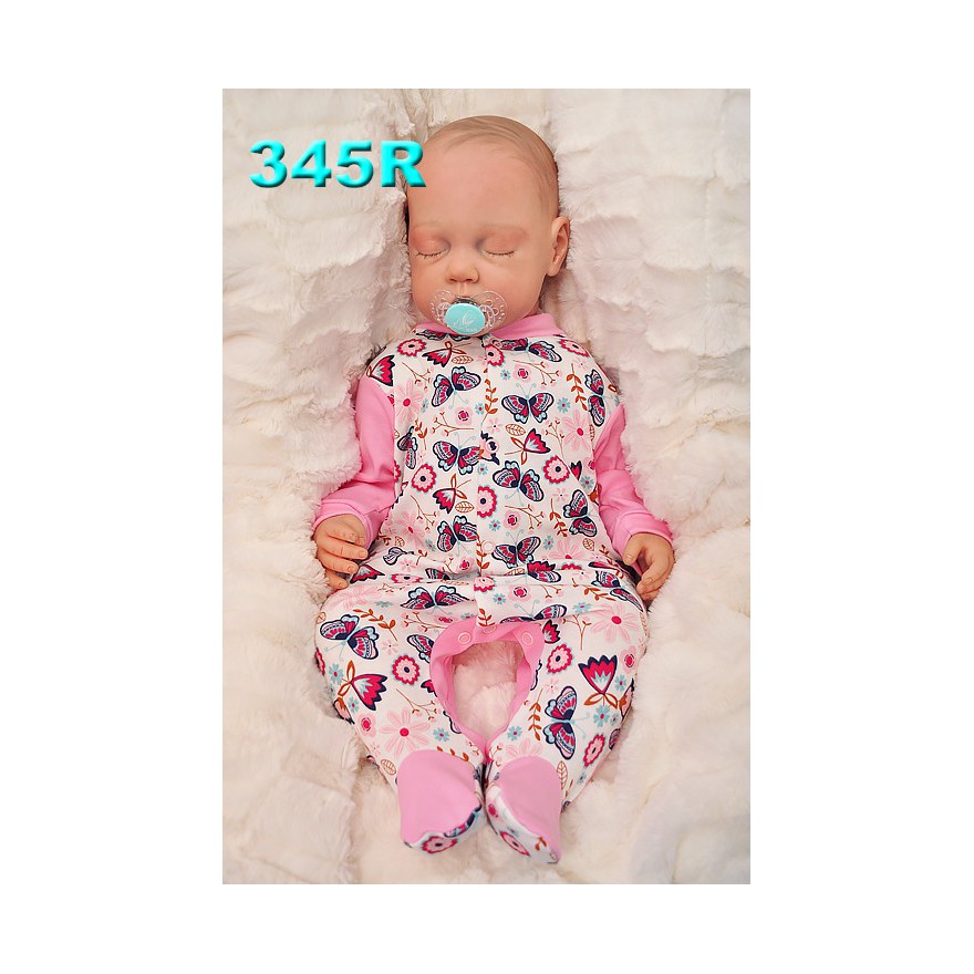 Pajac pajacyk bawełniany różowy w motyle wzór 345R