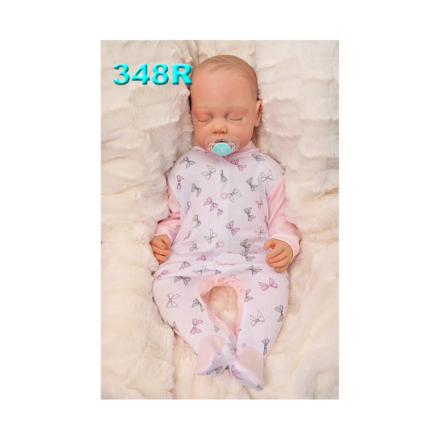 Pajac pajacyk bawełniany biało-różowy w kokardki wzór 348R