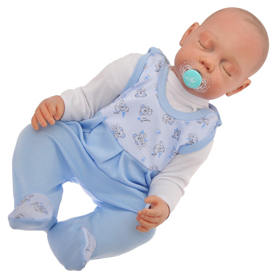 ŚPIOCHY ŚPIOSZKI bawełniane, niebieskie w misie koala, wzór 195N