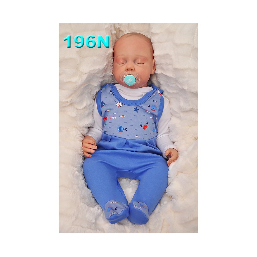 ŚPIOCHY ŚPIOSZKI bawełniane, niebieskie w rybki, wzór 196N