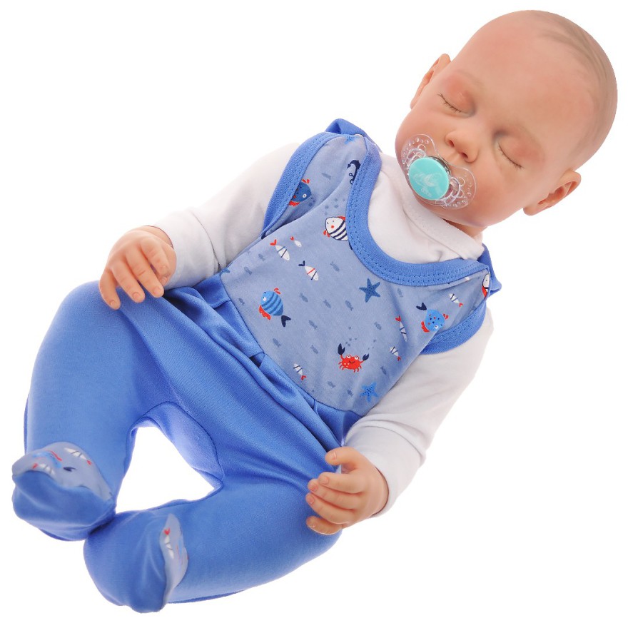 ŚPIOCHY ŚPIOSZKI bawełniane, niebieskie w rybki, wzór 196N