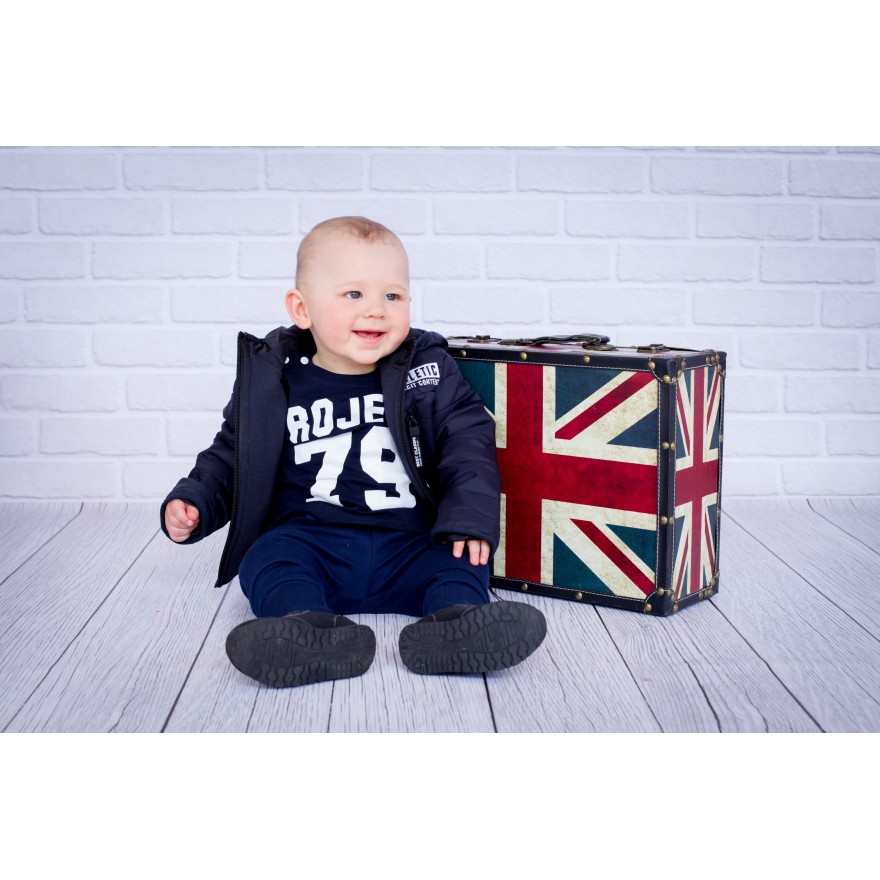 Likwidacja Granatowe spodnie bawełniane lekkie z wyciąganą gumką bezuciskowe NEON szkoła