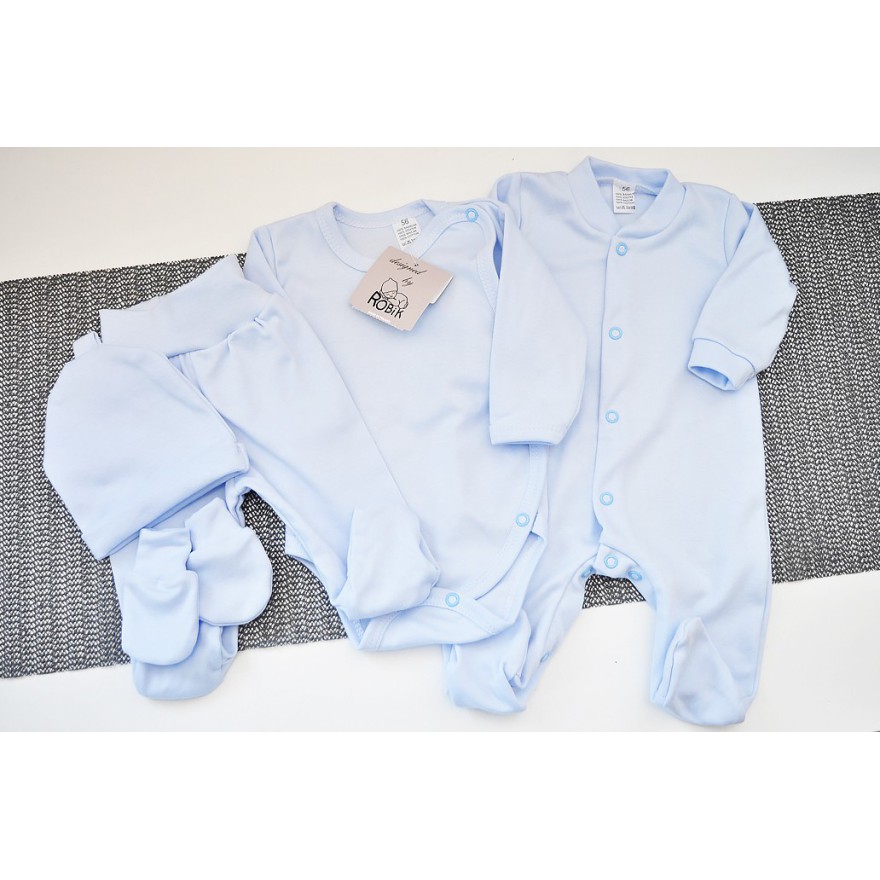 Niebieska wyprawka dla noworodka do szpitala 5 części