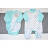 WYPRAWKA dla noworodka do szpitala 5 części miętowa w gwiazdki wzór 157M