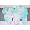 WYPRAWKA dla noworodka do szpitala 5 części miętowa w gwiazdki wzór 157M