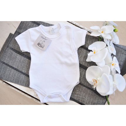 Białe BODY kopertowe krótki rękaw