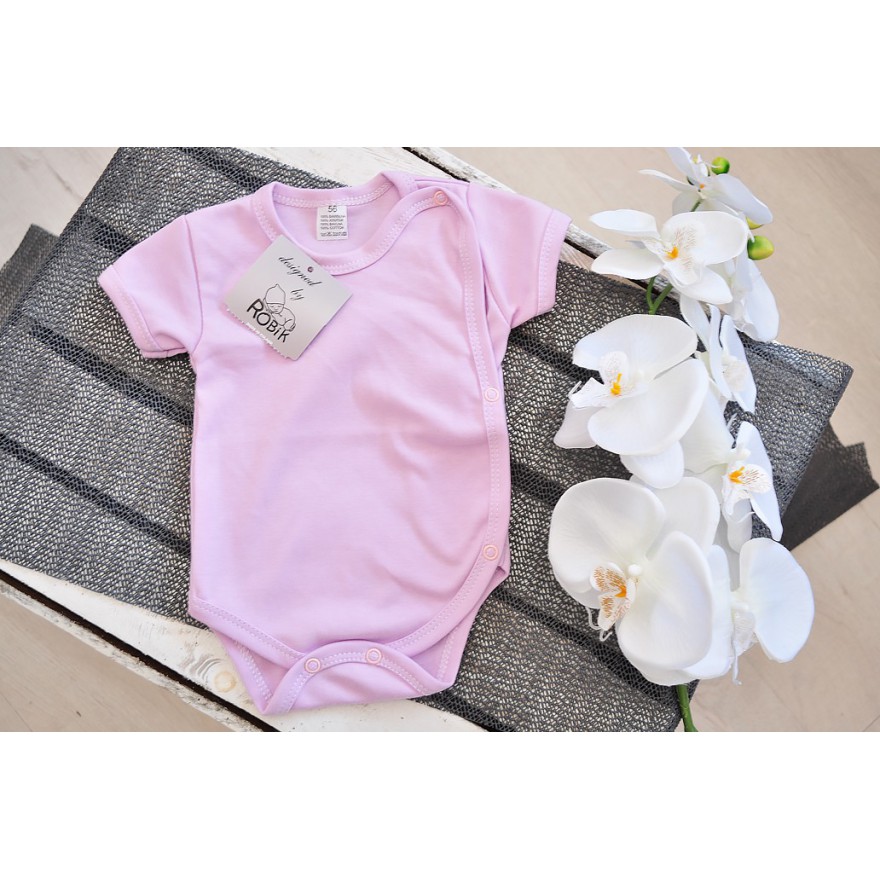 Fioletowe BODY kopertowe krótki rękaw