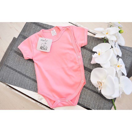 Łososiowe BODY kopertowe krótki rękaw