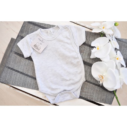 Szare BODY kopertowe krótki rękaw