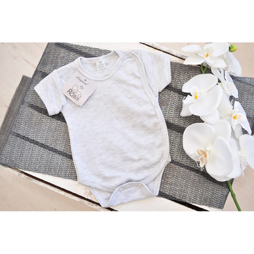 Szare BODY kopertowe krótki rękaw