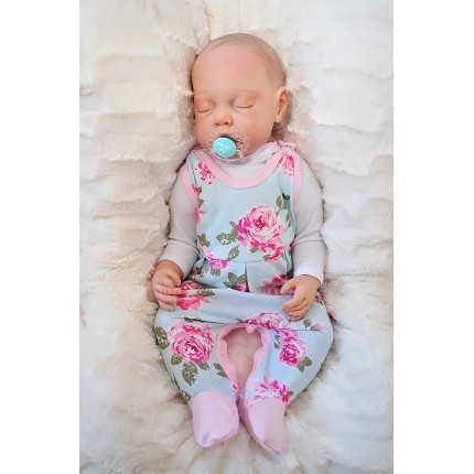 Dziewczęce ŚPIOCHY rozpinane w kroku, w róże wzór 349R