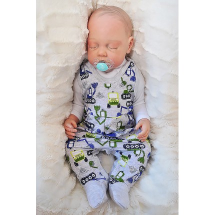 Szare ŚPIOCHY rozpinane w kroku , w koparki wzór 199S