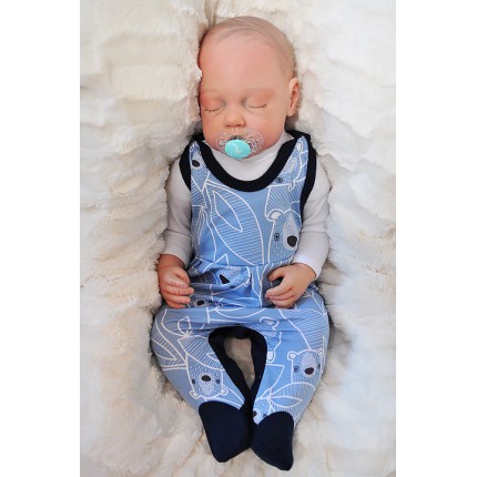 Niebieskie ŚPIOCHY rozpinane w kroku , w misie wzór 187G