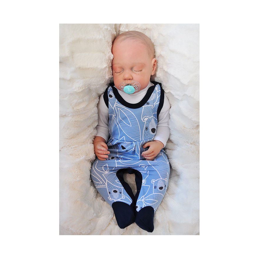 Niebieskie ŚPIOCHY rozpinane w kroku , w misie wzór 187G