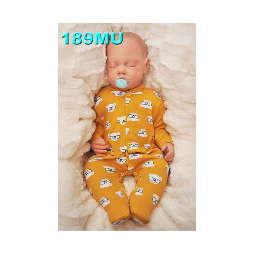 Pajac pajacyk bawełniany musztardowy w misie r.50 WCZEŚNIAK wzór 189MU