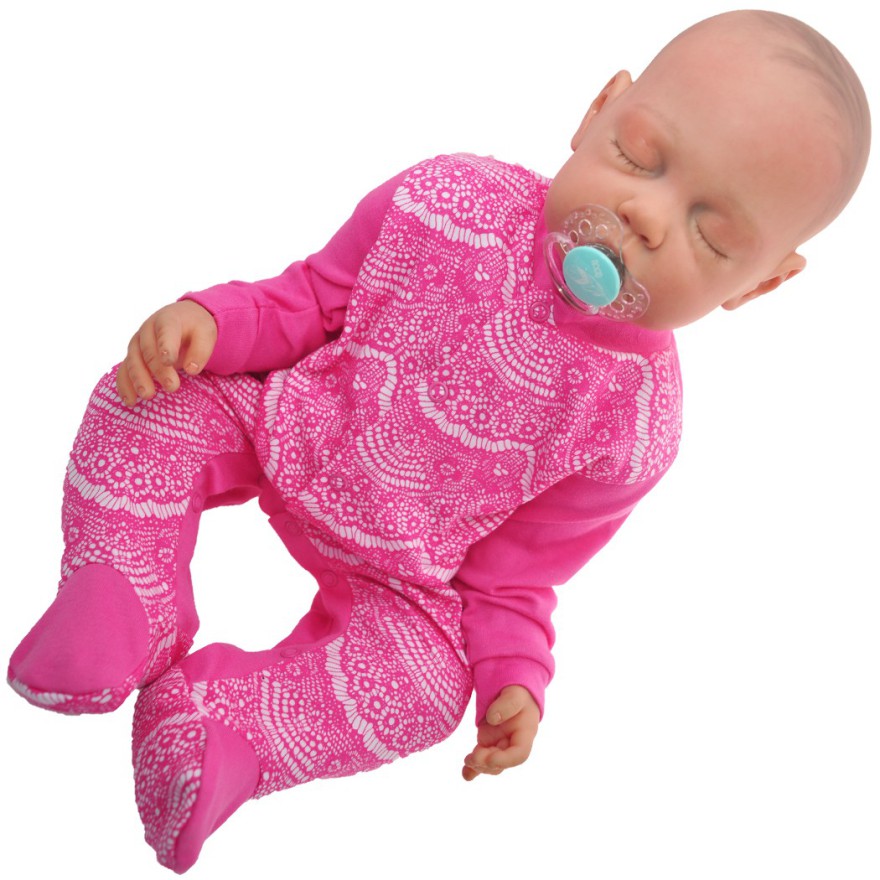 Pajac pajacyk bawełniany amarantowy z koronką r.50 WCZEŚNIAK wzór koronka1A