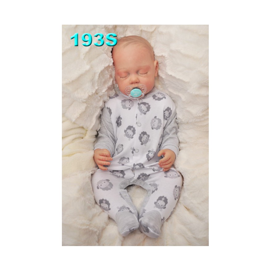 Pajac pajacyk bawełniany biało-szary w owieczki r.50 WCZEŚNIAK wzór 193S