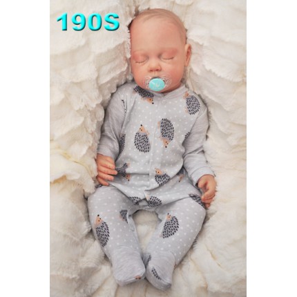 Pajac pajacyk bawełniany szary w jeże r.50 WCZEŚNIAK wzór 190S