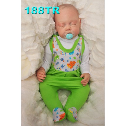 ŚPIOCHY ŚPIOSZKI bawełniane, trawiaste w dinozaury r.50 WCZEŚNIAK wzór 188TR