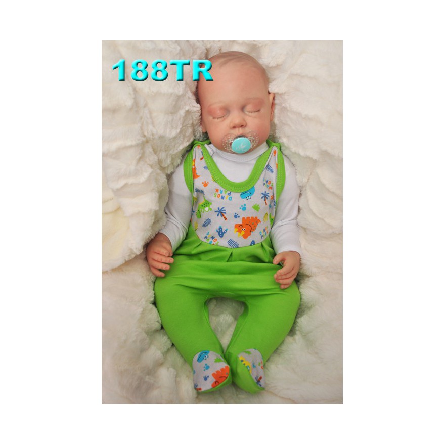 ŚPIOCHY ŚPIOSZKI bawełniane, trawiaste w dinozaury r.50 WCZEŚNIAK wzór 188TR