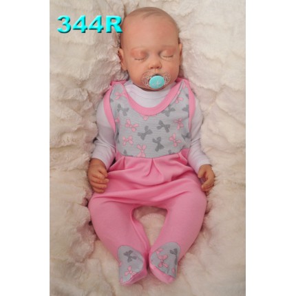 ŚPIOCHY ŚPIOSZKI bawełniane, różowe w kokardki r.50 WCZEŚNIAK wzór 344R