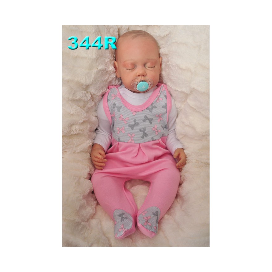 ŚPIOCHY ŚPIOSZKI bawełniane, różowe w kokardki r.50 WCZEŚNIAK wzór 344R