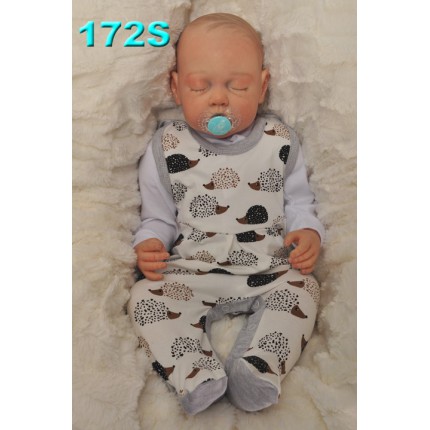 ŚPIOCHY rozpinane w kroku, białe w jeże r.50 WCZEŚNIAK wzór 172S