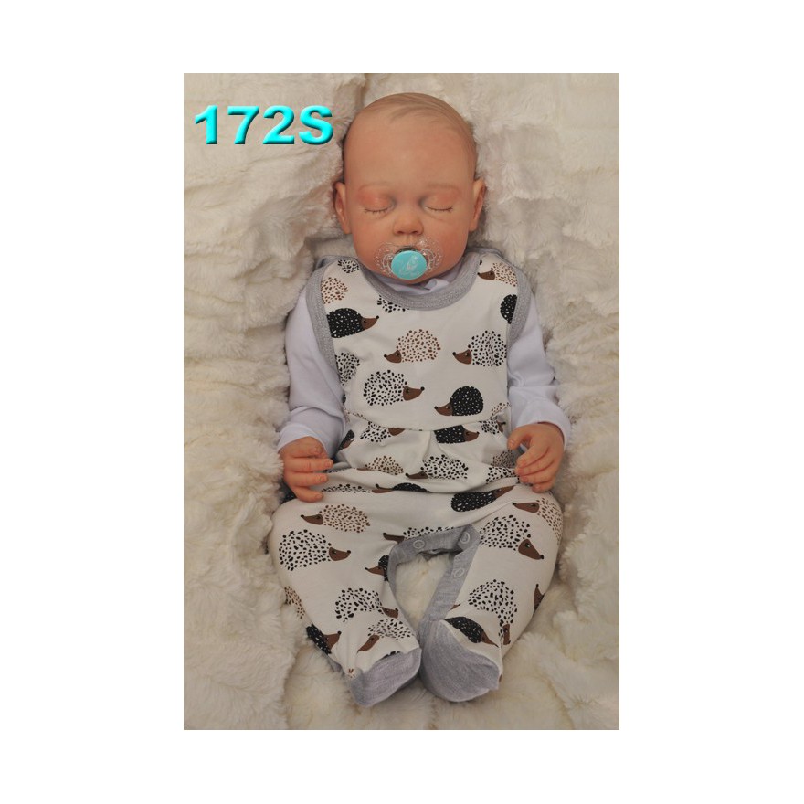 ŚPIOCHY rozpinane w kroku, białe w jeże r.50 WCZEŚNIAK wzór 172S