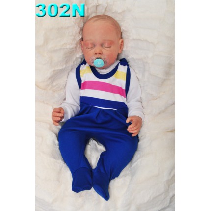 ŚPIOCHY ŚPIOSZKI bawełniane, chabrowe w paski, wzór 302N