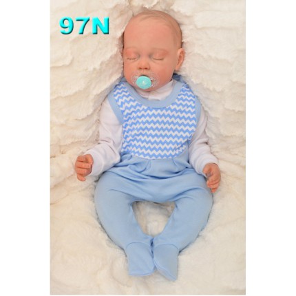 ŚPIOCHY ŚPIOSZKI bawełniane, niebieskie w zygzaki, wzór 97N