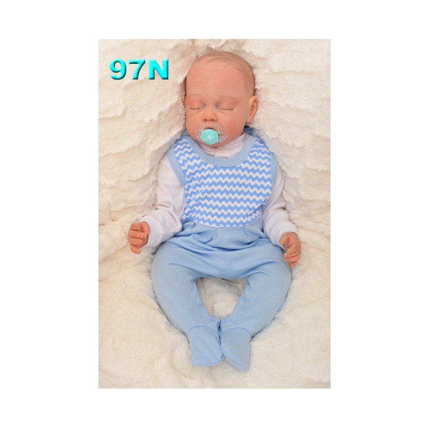 ŚPIOCHY ŚPIOSZKI bawełniane, niebieskie w zygzaki, wzór 97N