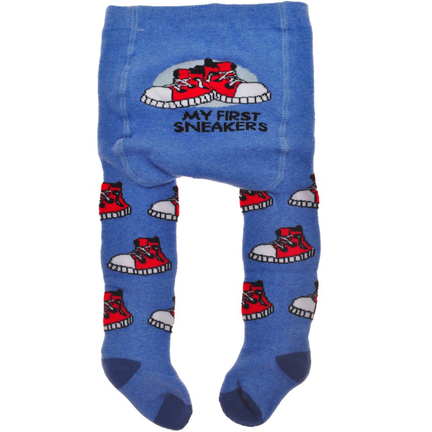 RAJSTOPY frotte niebieskie z trampkami wzór 382