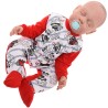 Pajac pajacyk bawełniany biało-czerwony w motory wzór 136C