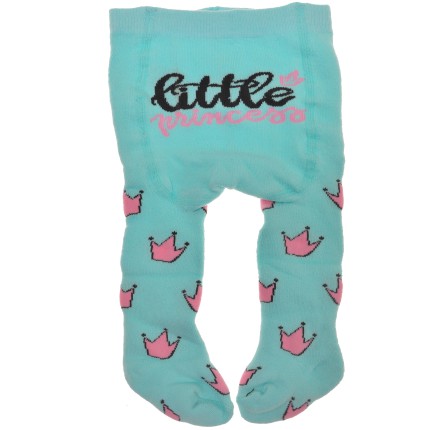 RAJSTOPY frotte miętowe w korony wzór 511