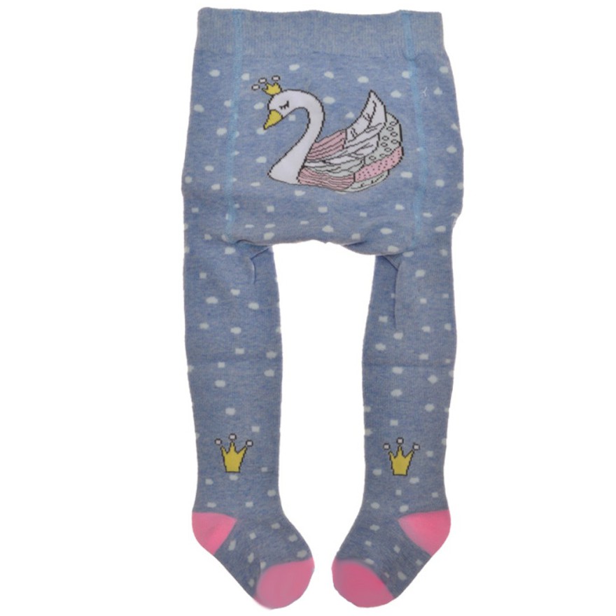 RAJSTOPY frotte niebieskie z łabędziem wzór 507