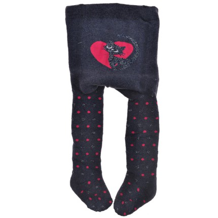 RAJSTOPY frotte granatowe z kotkiem wzór 512