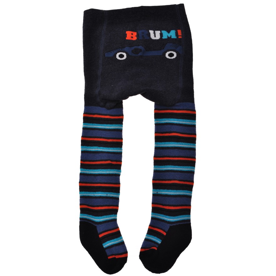 RAJSTOPY frotte granatowe z autem wzór 406